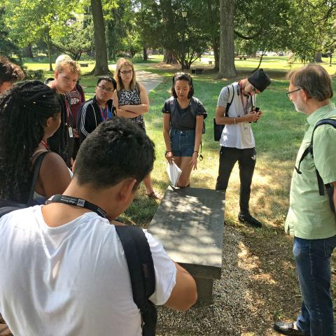 Photo: students studying outside