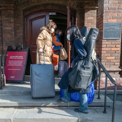 As the Spring Semester arrived, students were taking precautions and following new protocols as they moved back into campus housing. 
