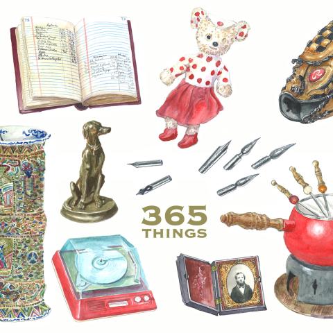 An artwork from the exhibit "365 Things: A consideration of material objects and their place in our lives"