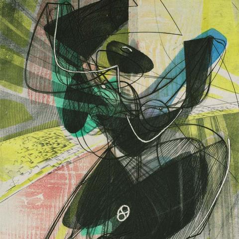 Stanley William Hayter (English, 1901-1988), Sun Dance, 1951, Engraving, soft ground etching, offset color on beige paper, Gift of Mrs. John D. Rockefeller 3rd (Blanchette Hooker, class of 1931), 1953.1.3