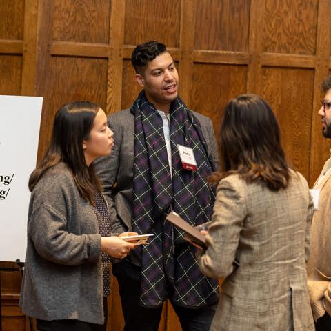 This photo was taken in January 2020, before the COVID-19 pandemic arrived in Poughkeepsie and mentors were able to come to the Vassar campus to talk to students about their career paths. But this year’s virtual Sophomore Career Connections event succeeded in connecting more than 250 students with 81 alumni and parents.