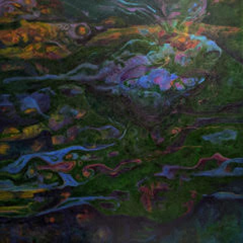 an abstract painting by a member of the LongReach Arts cooperative