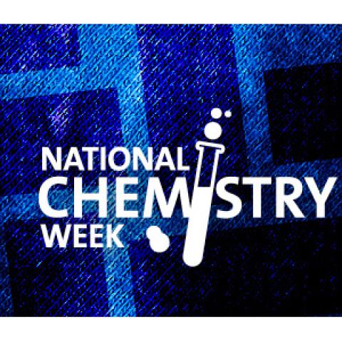 a drawing of a bubbling test tube with the words "National Chemistry Week"