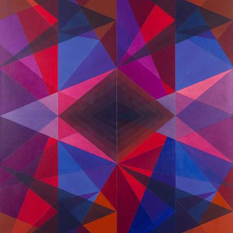 Purple geometric abstract artwork