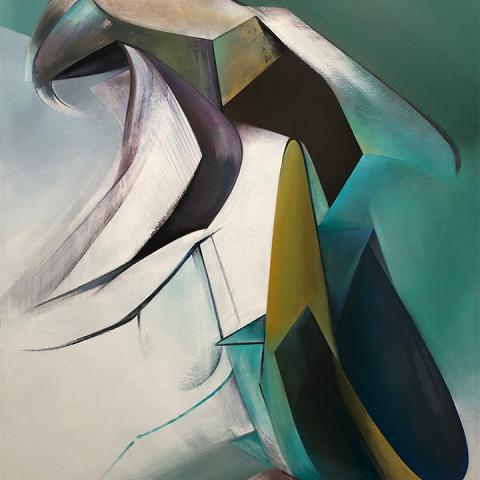 "Solace", an abstract painting by Larissa Tokmakova.