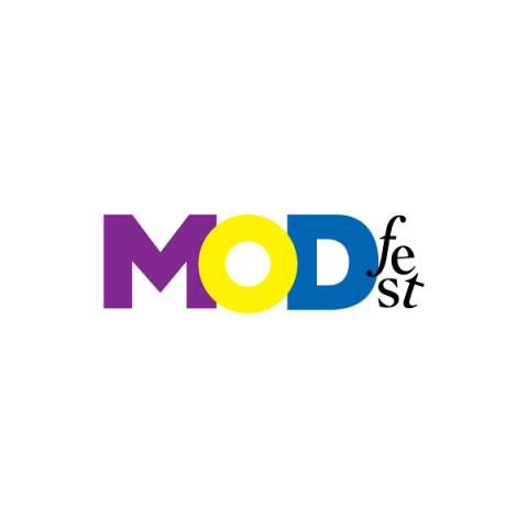 "MOD" in large, bold letters: a purple "M," yellow "O," and blue "D." To the right is the word "fest" in a smaller, black, italicized serif font, with the letters "fe" stacked above "st" on a plain white background.