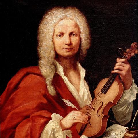 Portrait of an 18th-century Venetian violinist, generally considered to be that of Vivaldi.