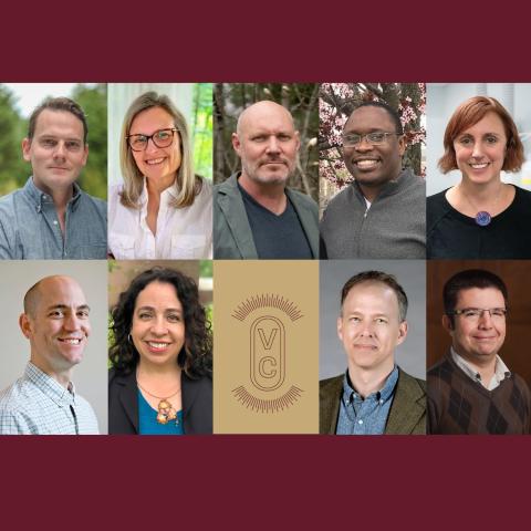 Photo collage of nine faculty members headshot portraits.